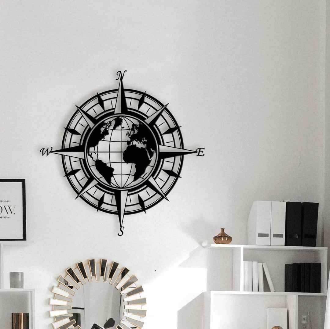 Compass metal wall art - Rusper and Pines
