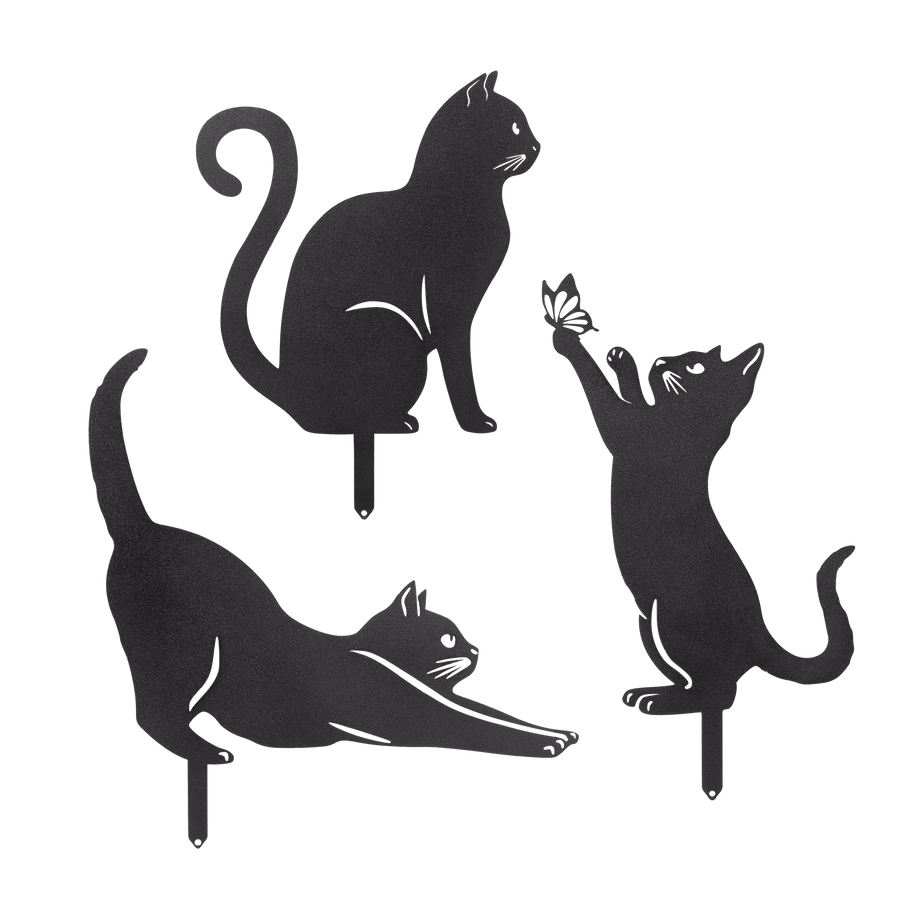 Cats Metal Garden Art - Set/3 Rusper & Pines