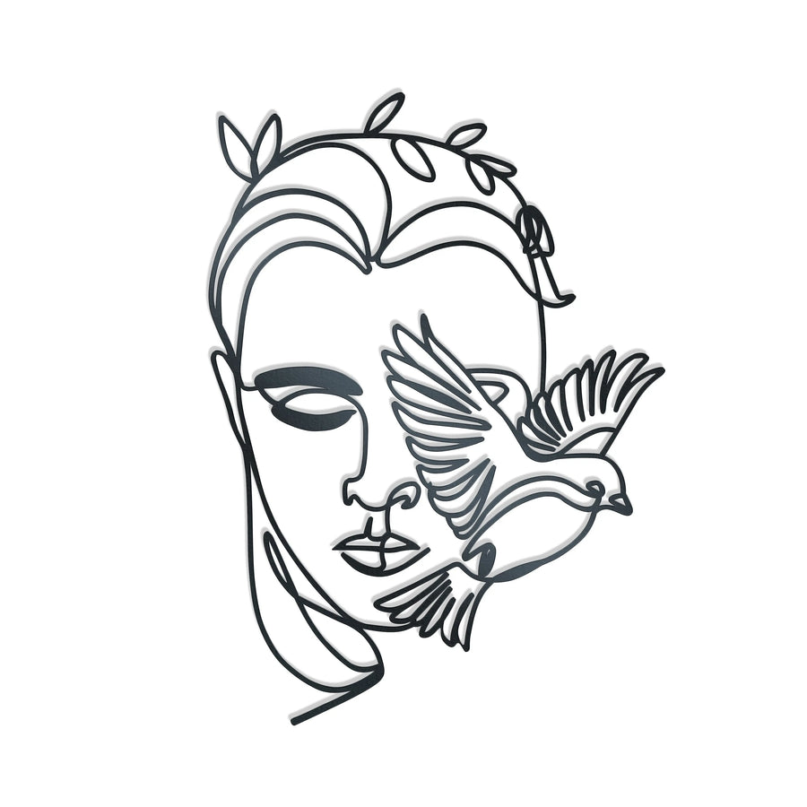 Face With Bird Metal Wall Art Rusper & Pines