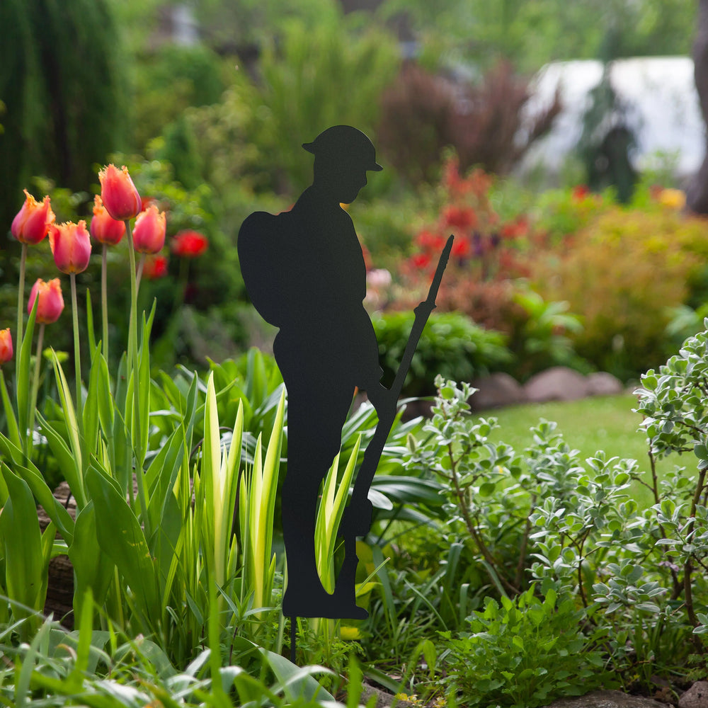 Lest We Forget Metal Soldier Silhouette For Garden Rusper & Pines