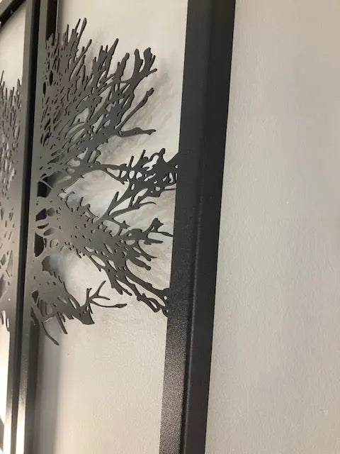 Tree Metal wall art decor of a tree in three panels creating a large impact on any wall.