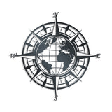 World Map Compass - Metal Wall Art