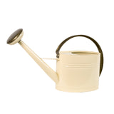 Metal watering can cream and brown