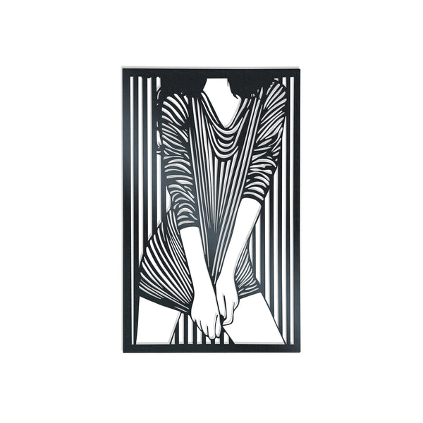 Lady Metal Wall Art in Dress – Steel Silhouette Wall Décor – Rusper & Pines