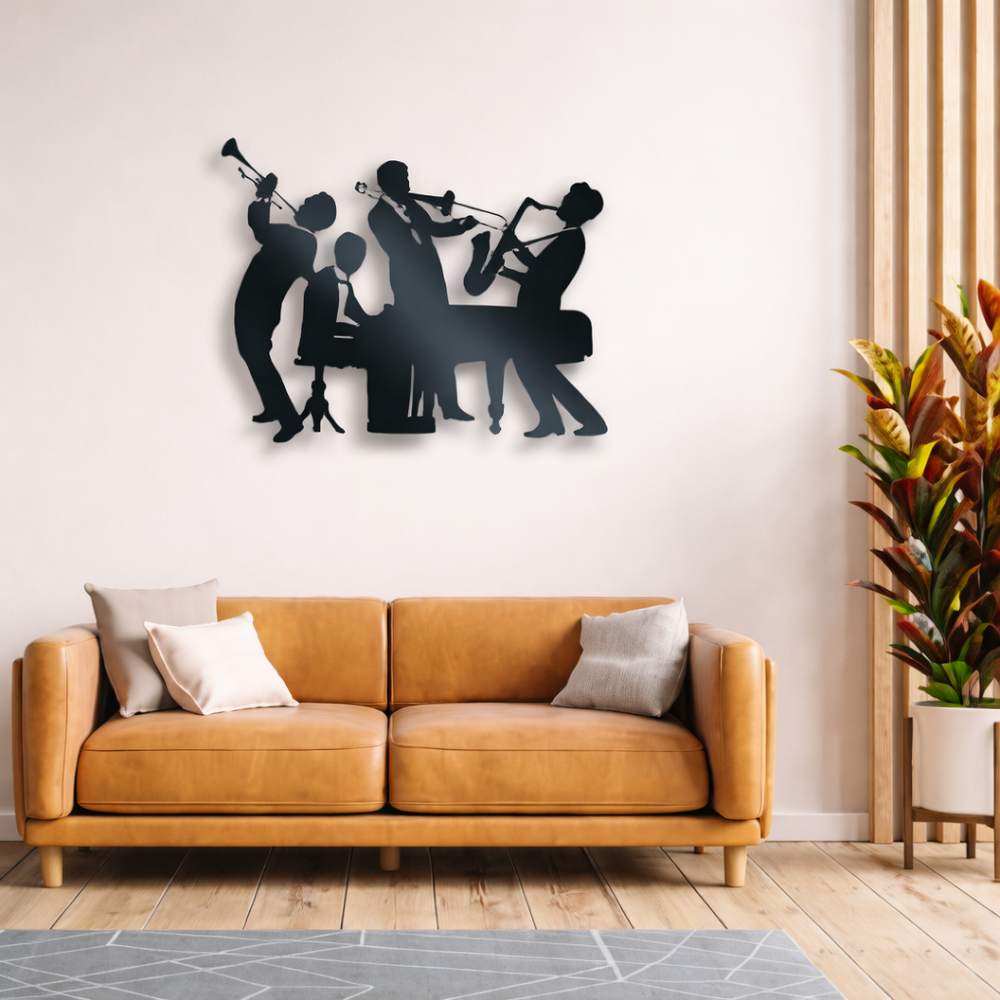Four Piece Jazz Metal Wall Art - Designed Mild Steel Decor - Rusper & Pines