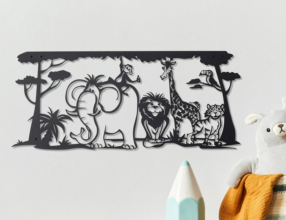 Jungle Animals Metal Wall Art Rusper & Pines