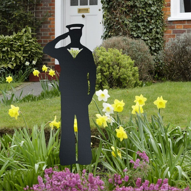 Metal Sailor Silhouette 60cm- Garden Decor. Navy. Gift.
