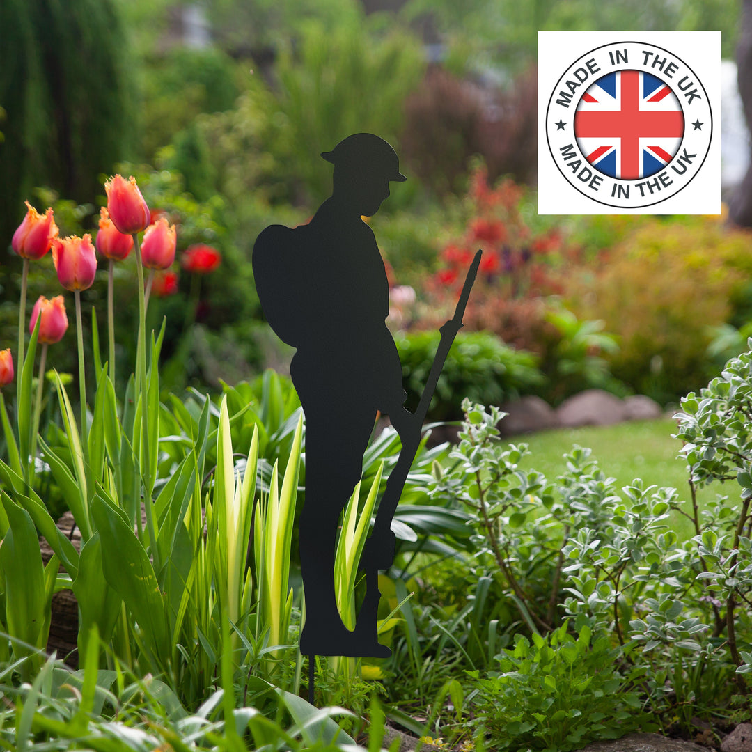 Lest We Forget Metal Soldier Silhouette - Garden Remembrance Decor