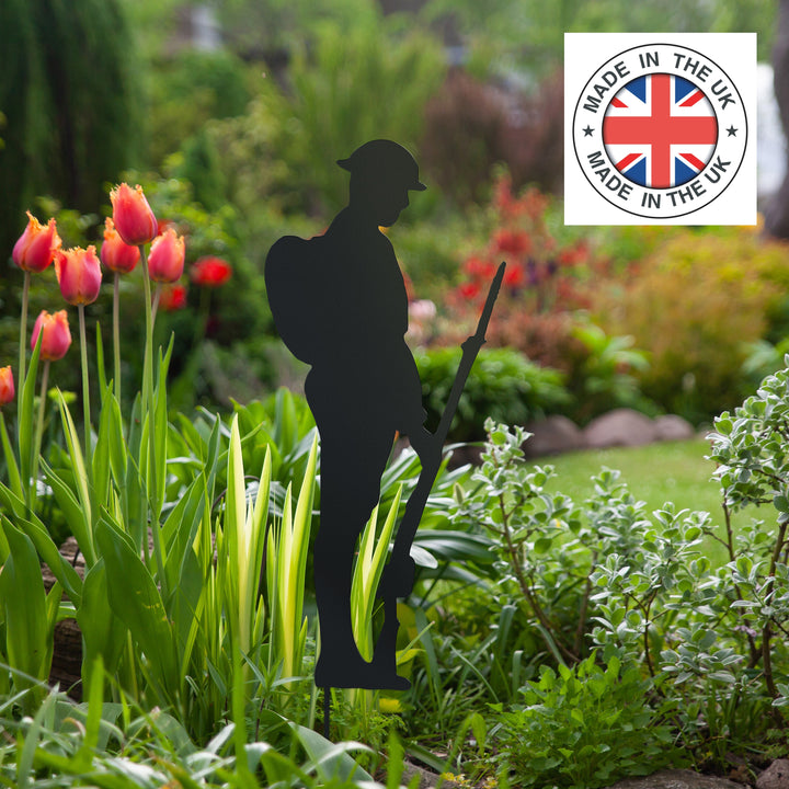 Lest We Forget Metal Soldier Silhouette - Garden Remembrance Decor