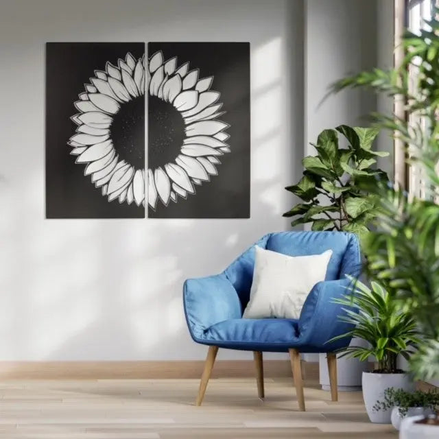 Sunflower Metal Wall Art Set/2 Rusper & Pines