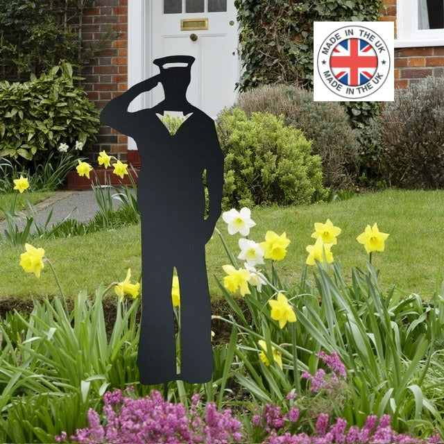 Metal Sailor Silhouette 60cm- Garden Decor. Navy. Gift. - Rusper & Pines