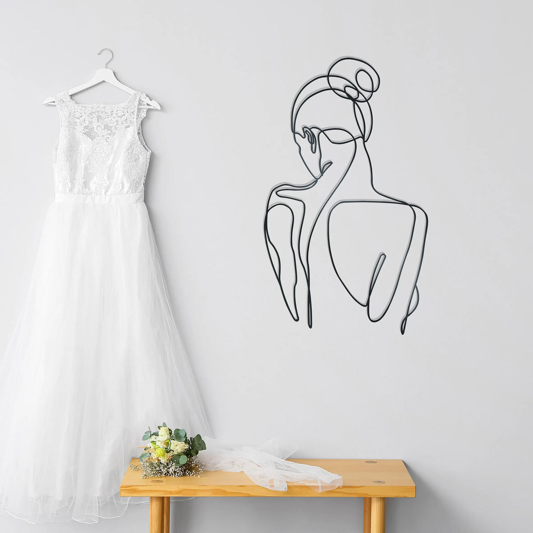metal dress wall art Designart "Oslo Obscure Grey Woman Dress III" Fashion Woman Metal Art - Grey Metal Wall Dcor Modern Metal Art Work - Bed Bath & Beyond