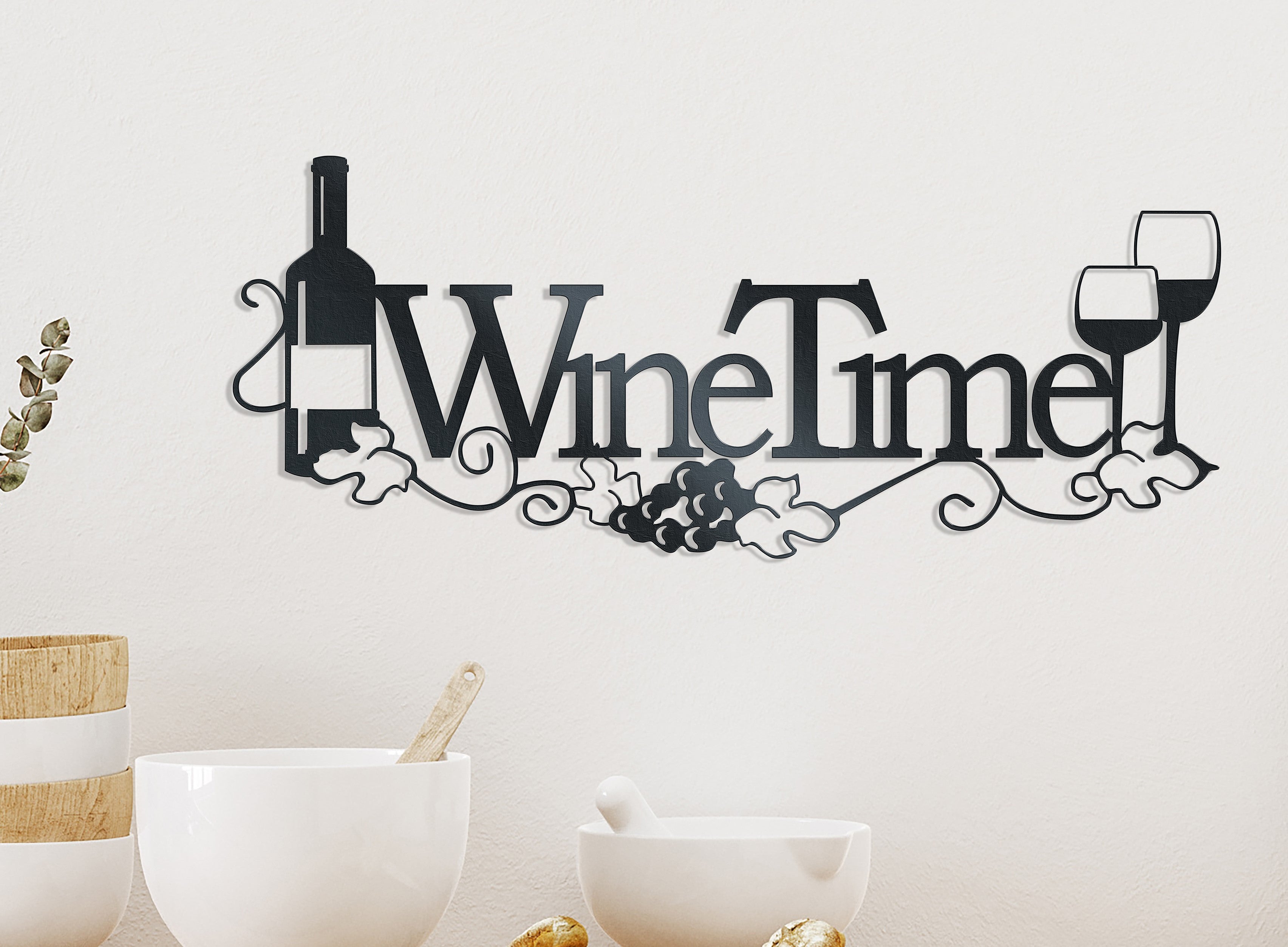 Wine Time - Metal Wall Art