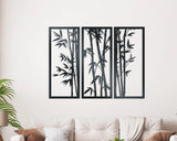 Creative bamboo designs wall art in three panels