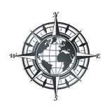 World Map  Compass- Metal Wall Art