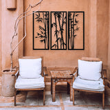 Creative bamboo designs wall art in three panels